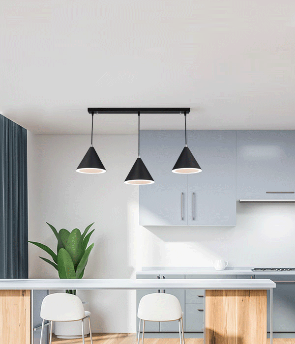 코팡 3등 식탁등 (화이트, 블랙, 샴페인골드)